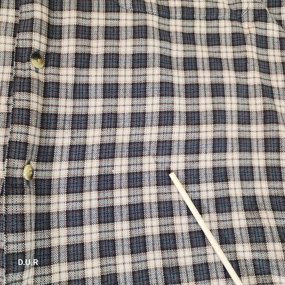 Vintage Nautica Shirt Men's XL Brown Tan Striped Long Sleeve Casual Pocket Logo - Picture 12 of 12